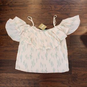 Cactus Cold Shoulder Top